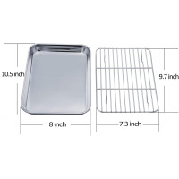 Противень для тостера TeamFar с решеткой для охлаждения из нержавеющей стали 25,4 x 20,3 x 2,5 см (my-16116)