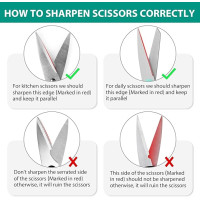 Точилка для ножей Longzon 4 в 1 с парой перчаток, устойчивых к порезам, оригинальные полированные лезвия премиум-класса (my-16025)