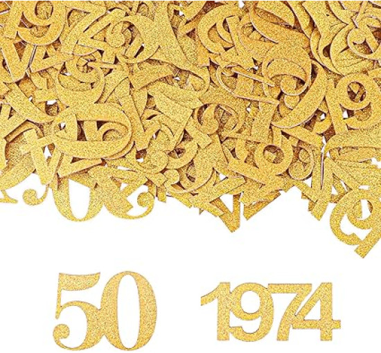 Украшение на 50-летие GoldRock Confetti 3,4-4,6 см, упаковка 100 шт, Золотой (my-13074)