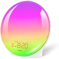 Повноекранний будильник Suright LD081-WH з імітацією сходу/заходу FM-радіо (my-8027)