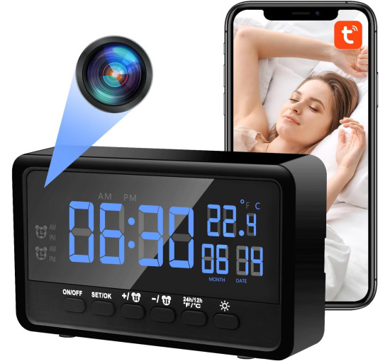Умный будильник Nisanmoon YQ300 с встроенной камерой наблюдения, Wi-Fi 2.4/5 ГГц, Full HD 1080P (my-19030) Умный будильник Nisanmoon YQ300 с встроенной камерой наблюдения, Wi-Fi 2.4/5 ГГц, Full HD 1080P (my-19030)