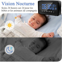 Умный будильник Nisanmoon YQ300 с встроенной камерой наблюдения, Wi-Fi 2.4/5 ГГц, Full HD 1080P (my-19030)