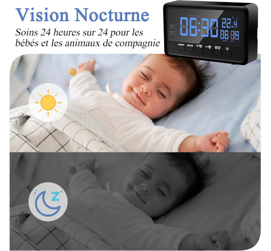 Умный будильник Nisanmoon YQ300 с встроенной камерой наблюдения, Wi-Fi 2.4/5 ГГц, Full HD 1080P (my-19030)
