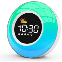 Детский будильник с ночником APUZOM M5 обучающий будильник для детей белый (my-11028)