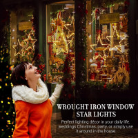 Комплект із 3 світлодіодних різдвяних зірок GlobaLink, зі 135 світлодіодами, 8 режимів, живлення від батарейок (my-16106)