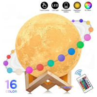 Настільний світильник Moon Night Light 15 см з пультом дистанційного керування 16 кольорів/дитячий нічник (my-11101)