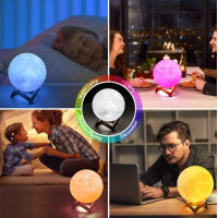 Настільний світильник Moon Night Light 15 см з пультом дистанційного керування 16 кольорів/дитячий нічник (my-11101)