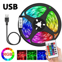 Світлодіодна LED стрічка RGB 5050 з додатком Bluetooth комплект 2 метри водостійка від USB (my-11121)