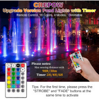 Світлодіодні підводні прожектори CREPOW TS-F2210 RGB-світильники для ставка з таймером та пультом дистанційного керування (my-11055)