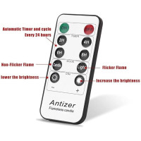 Світлодіодні свічки Aantizer ATCST90W кольору слонової кістки на батарейках з пультом дистанційного керування (my-11032)