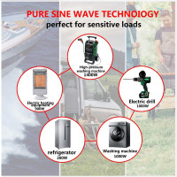 Трансформатор-инвертор напряжения 24 В 220 В с чистой синусоидой 3000 Вт, портом USB 3,4 А (my-13137)