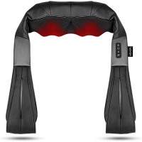 Масажер VOYOR-HEALTH PJ100 для шиї та спини з підігрівом, глибокий 4D-масаж, для використання вдома, в машині, чорний (my-13004)