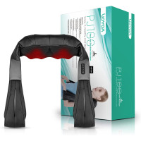 Массажер VOYOR-HEALTH PJ100 для шеи и спины с подогревом, глубокий 4D-массаж, для использования дома, в машине, черный (my-13004)