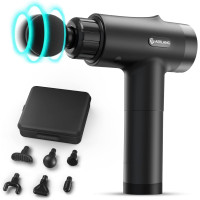 Масажний пістолет AERLANG EM08 6 масажних головок з 20 швидкісними режимами чорний (my-8124)