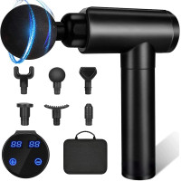 Массажный пистолет Cholas KZD02 с 6 массажными насадками и 30 скоростями для спортсменов черный (my-8128)