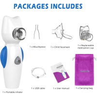 Інгалятор небулайзер FEELLIFE, ефективний мембранний небулайзер для дітей синій (my-13108)