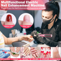 Портативний електричний фрезер Nail girl NAILGIRLS для нігтів з рожевим акриловим гелем (my-8048)