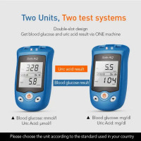 Sinocare Safe AQ UG 2в1 глюкометр, измеритель уровня глюкозы в крови, набор для тестирования мочевой кислоты (my-8156)