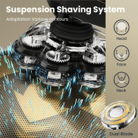 Бритва для лысых мужчин SHPAVVER MS-687 с плавающей головкой 7D со светодиодным дисплеем с зарядкой Type-C (my-11097)