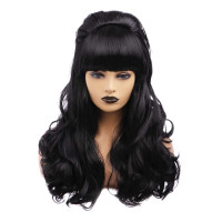 Довга кучерява хвиляста перука для жінок BESTUNG #201E20 чорна, на всю голову для Хеллоуїна (my-16138)