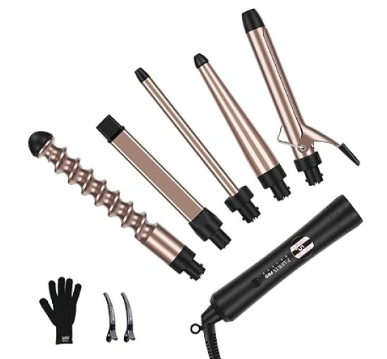 Набір щипців для завивки волосся PARWIN PRO BEAUTY HT0295 5 в 1, температура до 450F, світлодіодний дисплей (my-13100)
