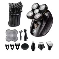 Набір для вологого та сухого гоління RQ-818 5 в 1, триммер для носа, вух, бороди, бритва для обличчя, що перезаряджається (my-13102)