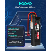 Акумулятор HOOVO 2S 7,4 В 50C 4000 мАг LiPo з Т-подібним штекером для радіокерованих машин 2шт (my-19170)