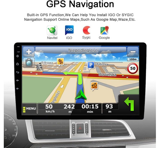 Автомобільна магнітола GOJOHO CarNav Fiat 500 Radio з GPS-навігацією CarPlay, 7 дюймів (my-19126)