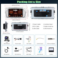 Автомобильная магнитола SIXTOP SH1AM25TOP 2G+64G Android 13 для Ford Focus 7 дюймов, GPS, Wi-Fi, Bluetooth, FM (my-19116)