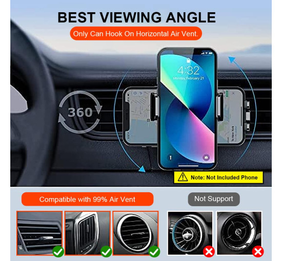 Автомобильный держатель STHIRA PA01 для мобильного телефона, универсальный, темный (my-19169)