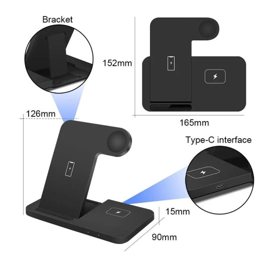 Бездротова зарядна станція PDKUAI, 15 Вт, білий (my-19156)