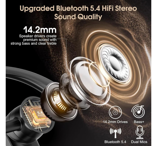 Беспроводные наушники Atheewon S72 Bluetooth с микрофоном с шумоподавлением ENC, черный (my-19113)