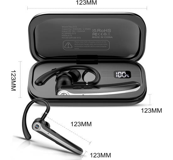 Беспроводные наушники Atheewon S72 Bluetooth с микрофоном с шумоподавлением ENC, черный (my-19113)