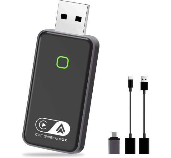 Бездротовий адаптер GreenVacShop Carplay для iOS та Android, Bluetooth FM-передавач (my-19180)