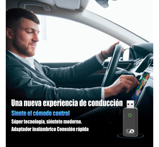 Бездротовий адаптер GreenVacShop Carplay для iOS та Android, Bluetooth FM-передавач (my-19180)