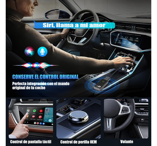 Бездротовий адаптер GreenVacShop Carplay для iOS та Android, Bluetooth FM-передавач (my-19180)