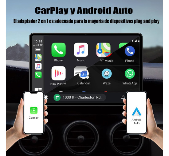 Бездротовий адаптер GreenVacShop Carplay для iOS та Android, Bluetooth FM-передавач (my-19180)