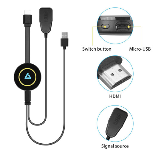 Беспроводной дисплейный адаптер QIDUHUQI 4K с телевизора на устройства iOS/Android/Windows/iPhone (my-19186)