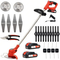 Беспроводной электрический кусторез OUTIGO kf8, с 2 аккумуляторами и 4 лезвиями, розовый (my-19145)