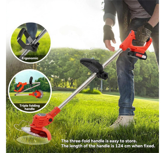 Беспроводной электрический кусторез OUTIGO kf8, с 2 аккумуляторами и 4 лезвиями, розовый (my-19145)