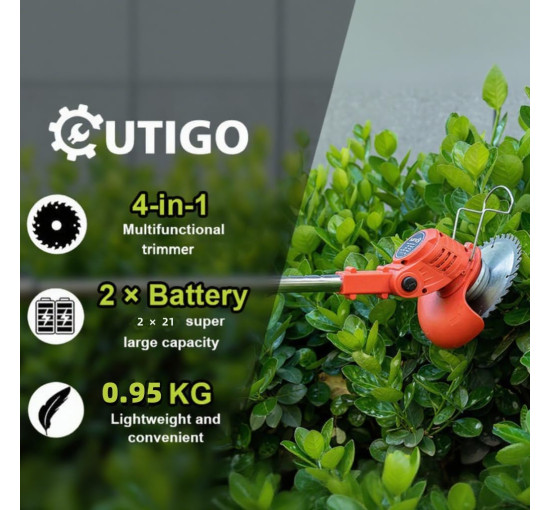 Беспроводной электрический кусторез OUTIGO kf8, с 2 аккумуляторами и 4 лезвиями, розовый (my-19145)