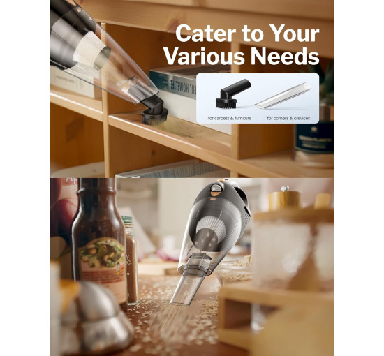 Беспроводной ручной пылесос Powools AK-007A с 2 фильтрами, оранжевый (my-19173)