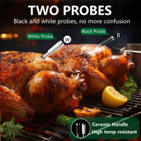 Беспроводной термометр для мяса BFOUR BF-40G с 2 зондами, ЖК-дисплеем (my-19125)