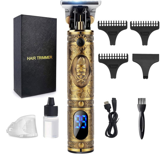 Беспроводной триммер LUQUEN JM-700A с Т-образным лезвием и светодиодной подсветкой, золотой (my-19150) Беспроводной триммер LUQUEN JM-700A с Т-образным лезвием и светодиодной подсветкой, золотой (my-19150)