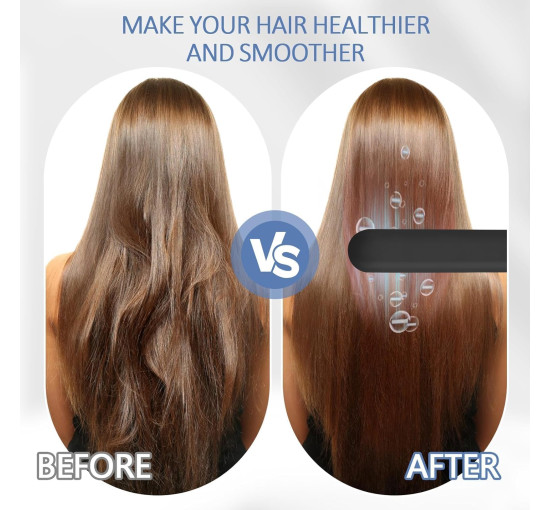 Беспроводной выпрямитель для волос Sm Liters Beauty XWS-890 с отрицательными ионами, 9600 мА·ч, ЖК-дисплей, черный (my-19198)