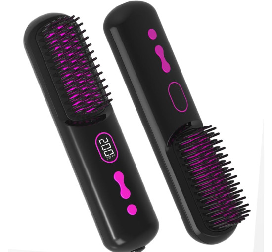 Беспроводной выпрямитель для волос Sm Liters Beauty XWS-890 с отрицательными ионами, 9600 мА·ч, ЖК-дисплей, черный (my-19198)