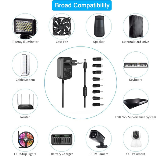 Блок живлення TKDY TP04-050300E 5 В 3 А, 5 В 3 А, 2,5 А, 2 А, 1,5 А, 1 А, 0,5 А, 0,3 А, чорний (my-19177)