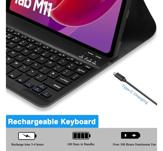 Чохол COEZFE із клавіатурою для Lenovo Tab M1, чорний (my-19120)