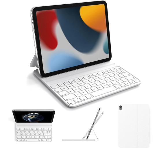 Чохол-клавіатура HOU для iPad 10/11 A16, ультратонкий, магнітний, білий (my-19119) Чохол-клавіатура HOU для iPad 10/11 A16, ультратонкий, магнітний, білий (my-19119)