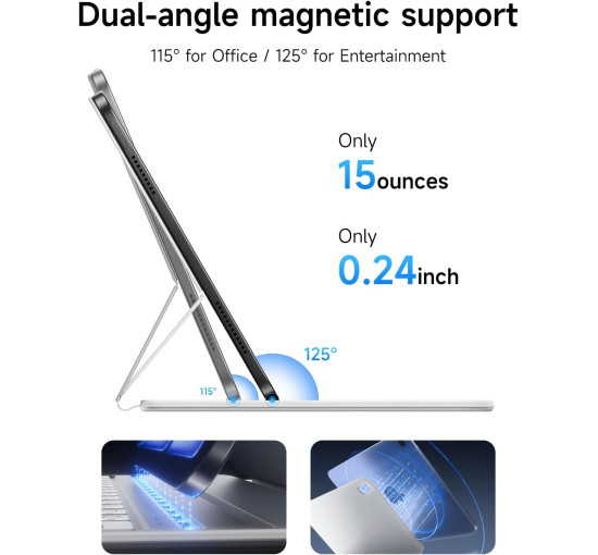 Чохол-клавіатура HOU для iPad 10/11 A16, ультратонкий, магнітний, білий (my-19119)